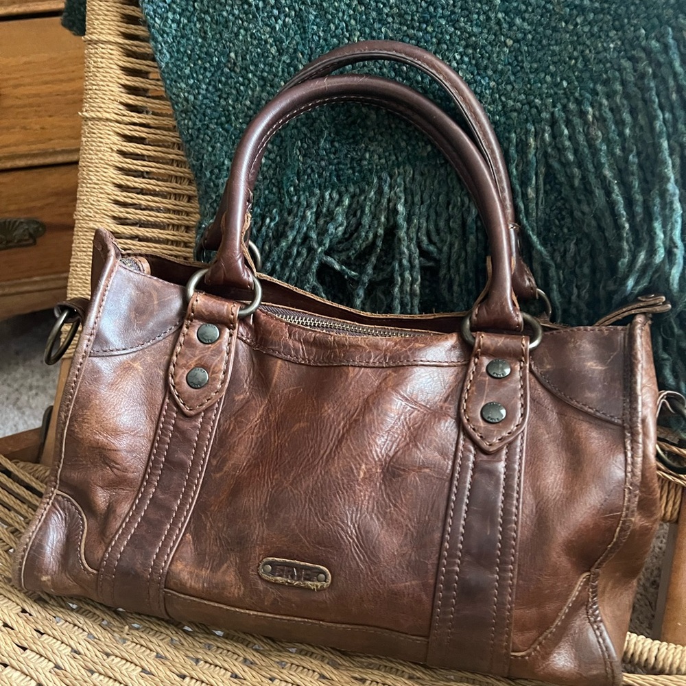 Frye Melissa Satchel Leather Brown